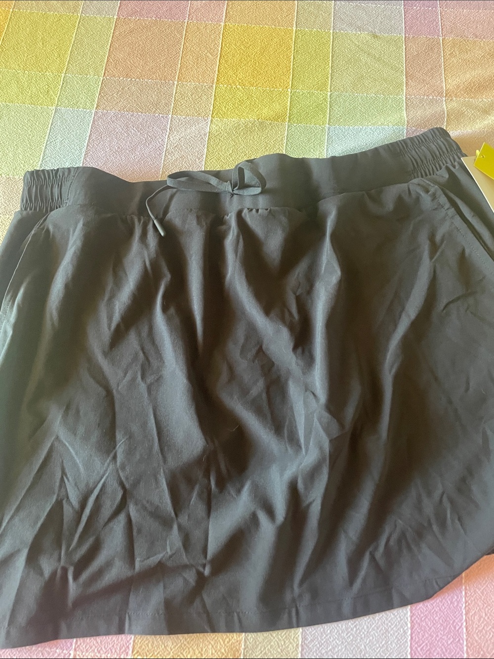 Black Skort with Drawstring Waist
